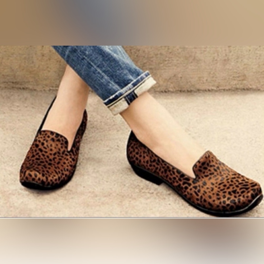 Dansko Olivia Slip-on Loafer in Leopard Print Calf Hair Finish Size 7.5/8 EU 38